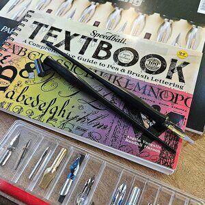Bienfang Calligraphy & Lettering Kit with Pens, Ink, Textbook for Practice